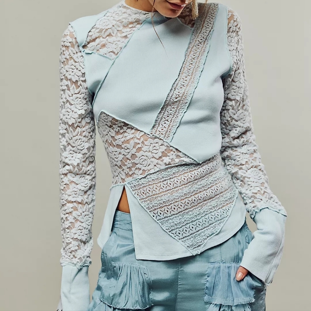 Free People First Frost Lace Top